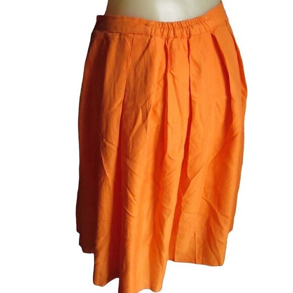 Vintage 1960's Womens Skirt 24" DAYGLO ORANGE SHERBET Rayon STEEL SIDE ZIP - Picture 2 of 5